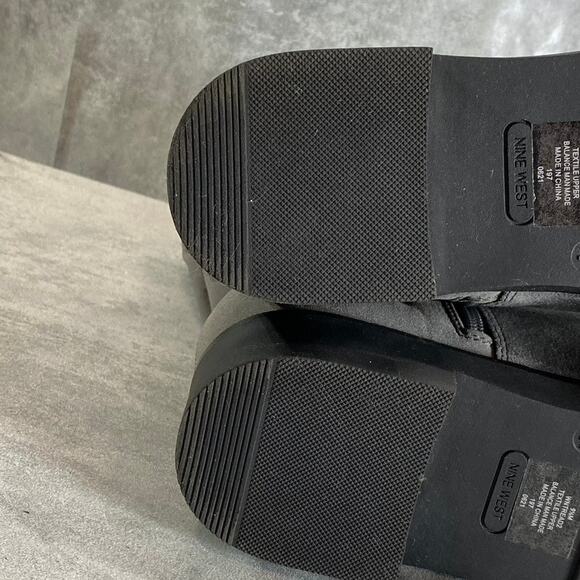 NINE WEST Women's Charcoal Tread Lug Sole Block-Heel Over-The-Knee Boots SZ 9.5 - Picture 11 of 12